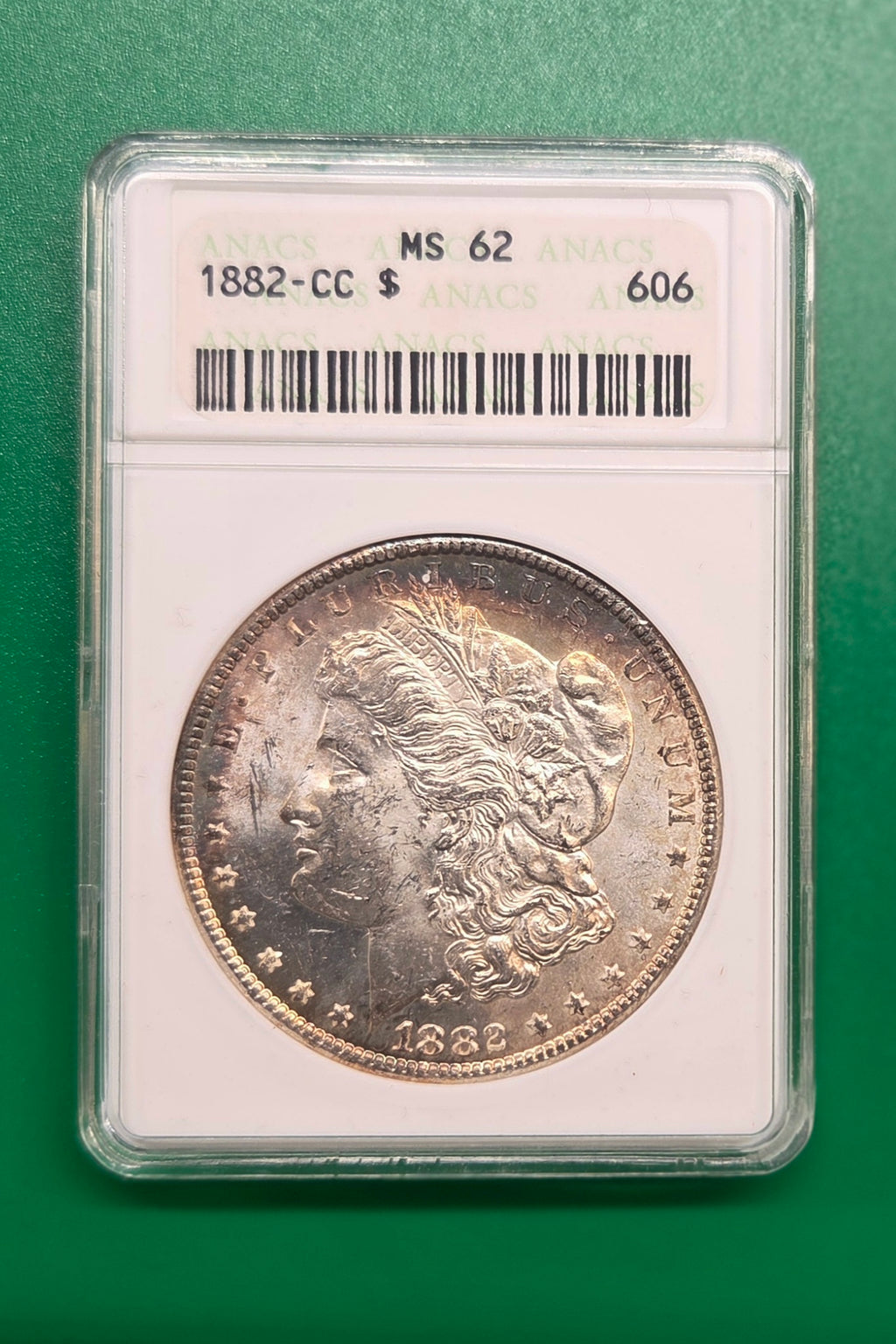 1882 CC Morgan Dollar MS-62 ANACS SOAPBOX