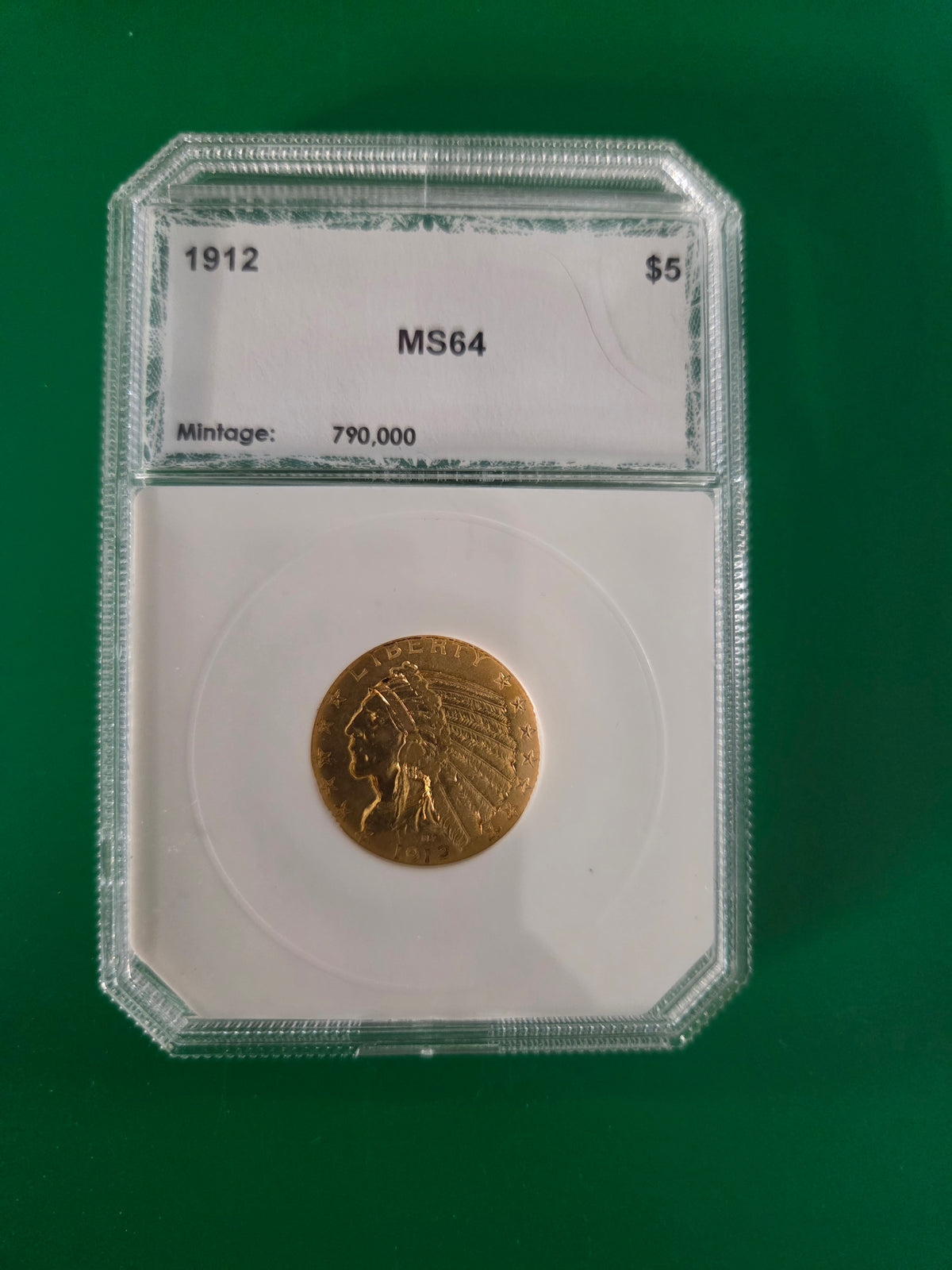 1912 $5 Indian Gold