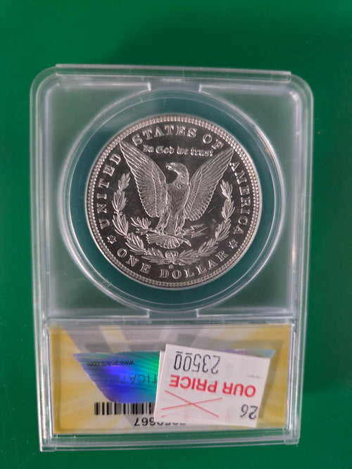 1882 O MORGAN DOLLAR ANACS MS 63PL