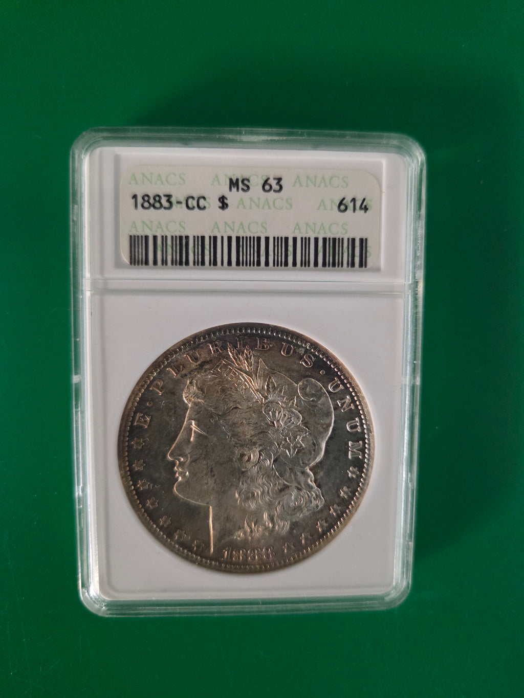 1883 CC MORGAN DOLLAR ANACS MS 62