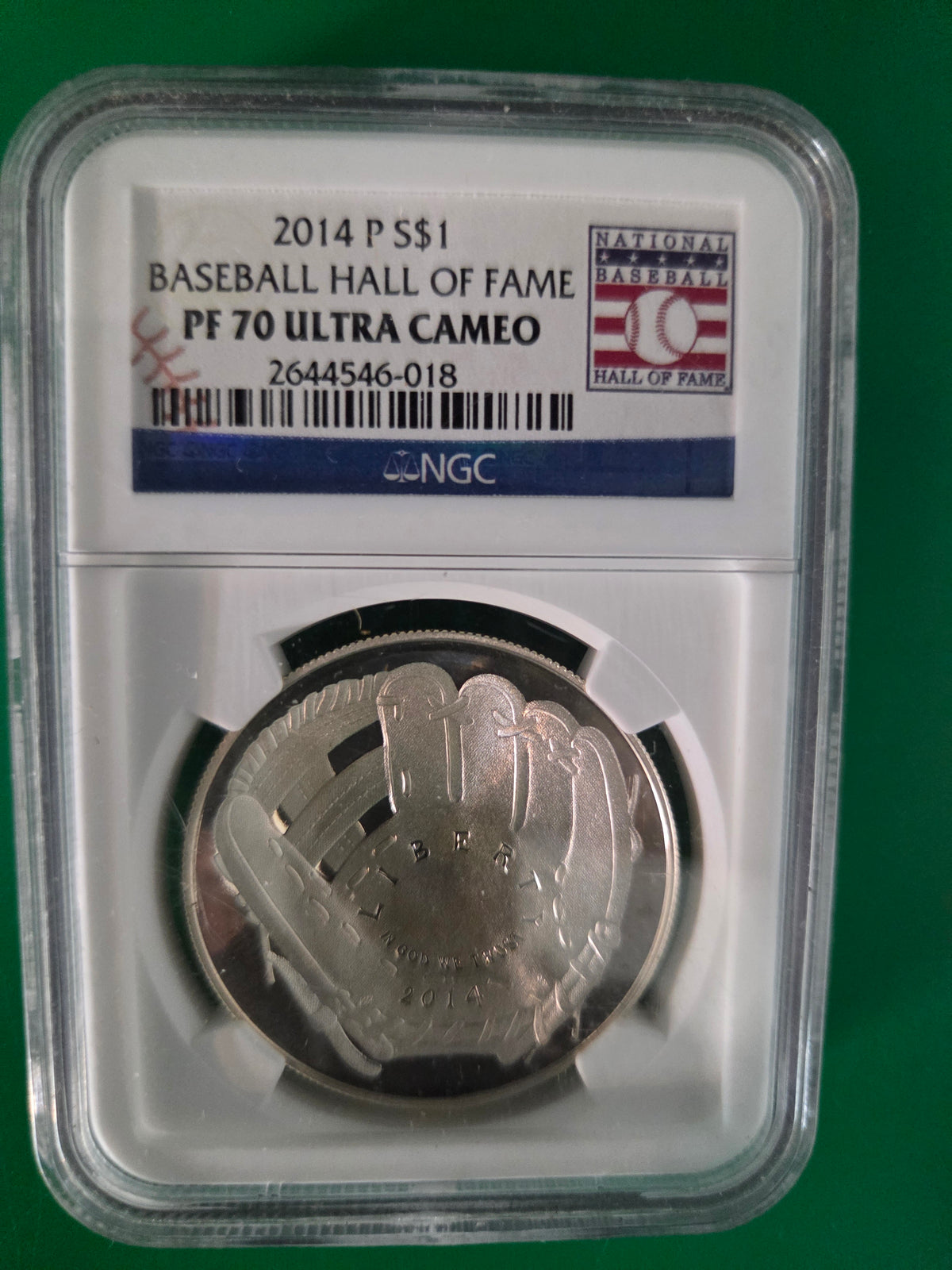2014 P BASEBALL HALL OF FAME DOLLAR NGC PRF 70 UC