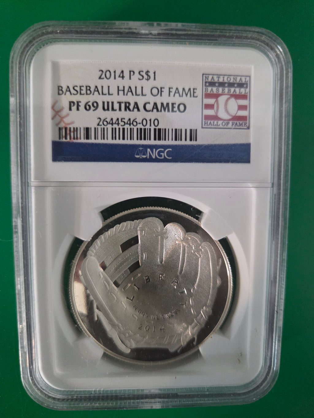 2014 P BASEBALL HALL OF FAME DOLLAR NGC PRF 69 UC