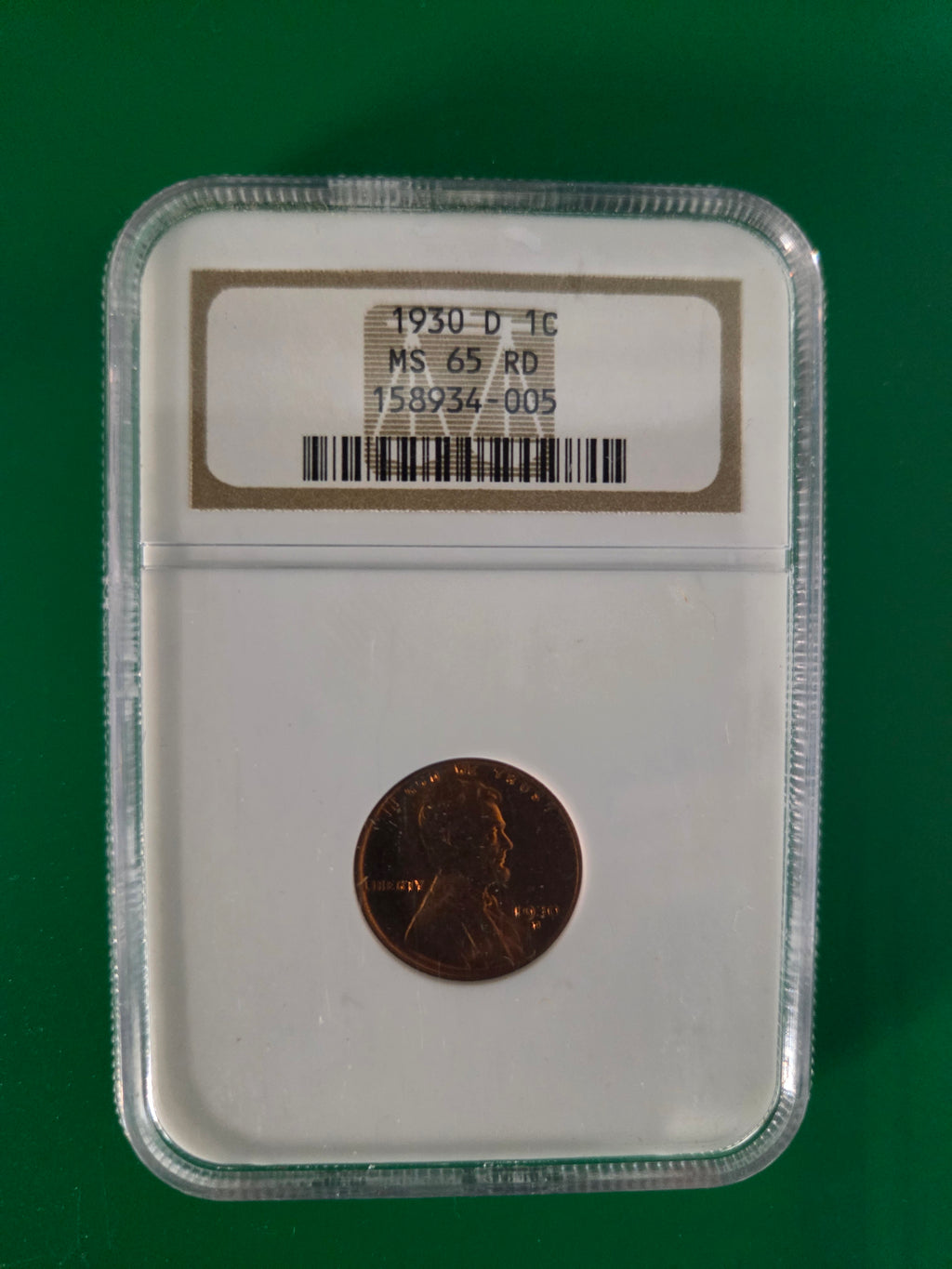 1930 D LINCOLN CENT NGC MS65RD