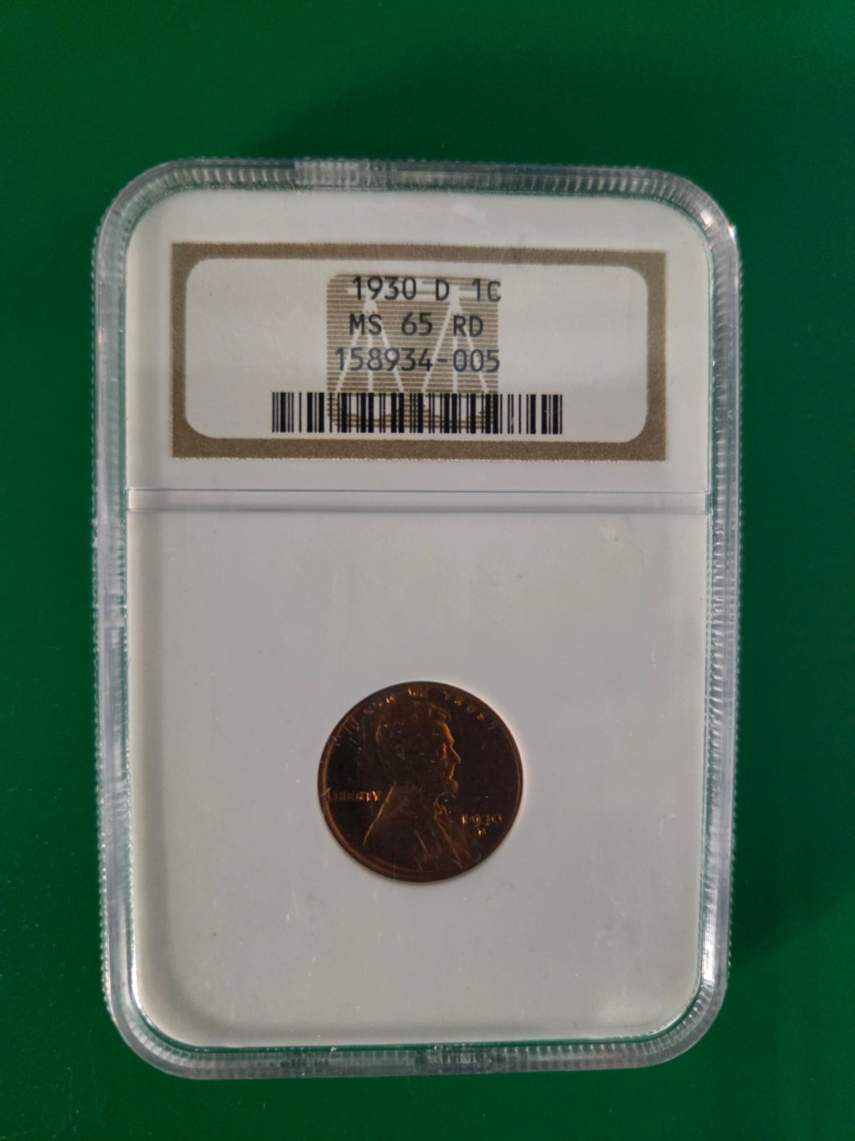 1930 D LINCOLN CENT NGC MS65RD