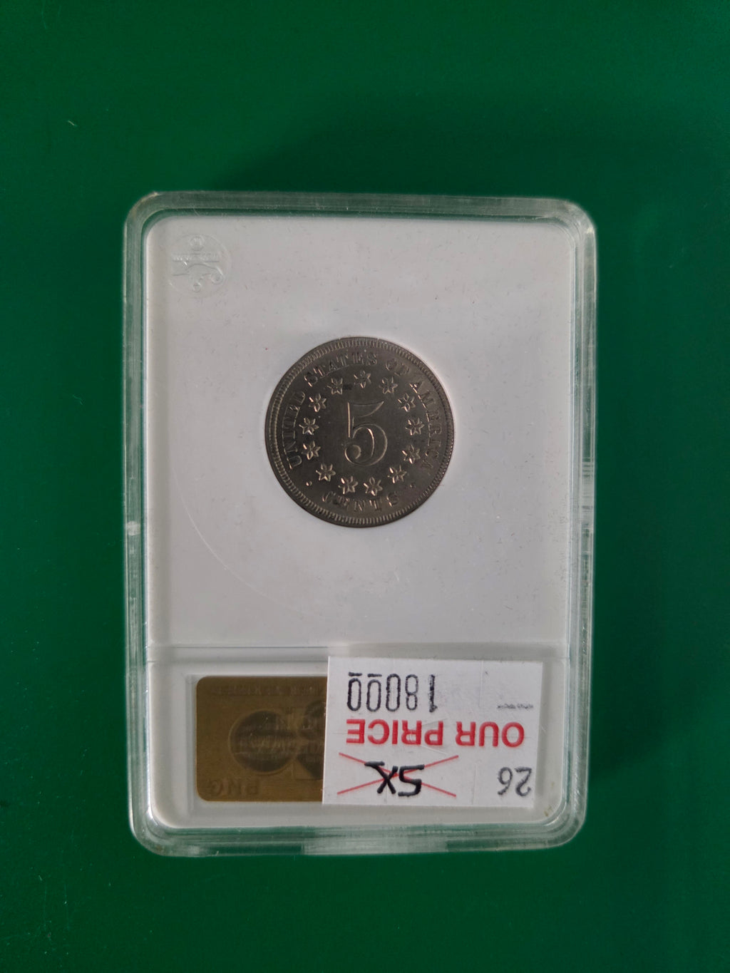 1867 SHIELD NICKEL ANACS MS 61
