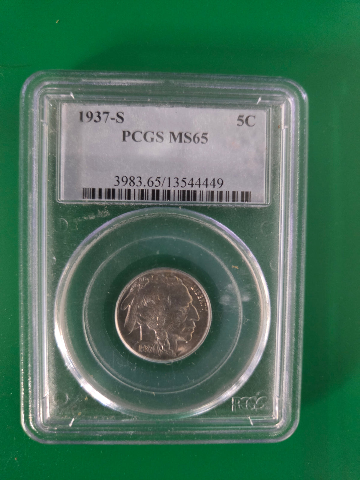 1937 S BUFFALO NICKEL PCGS MS65