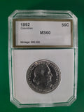 1892 COLUMBIAN HALF DOLLARS PCI MS60