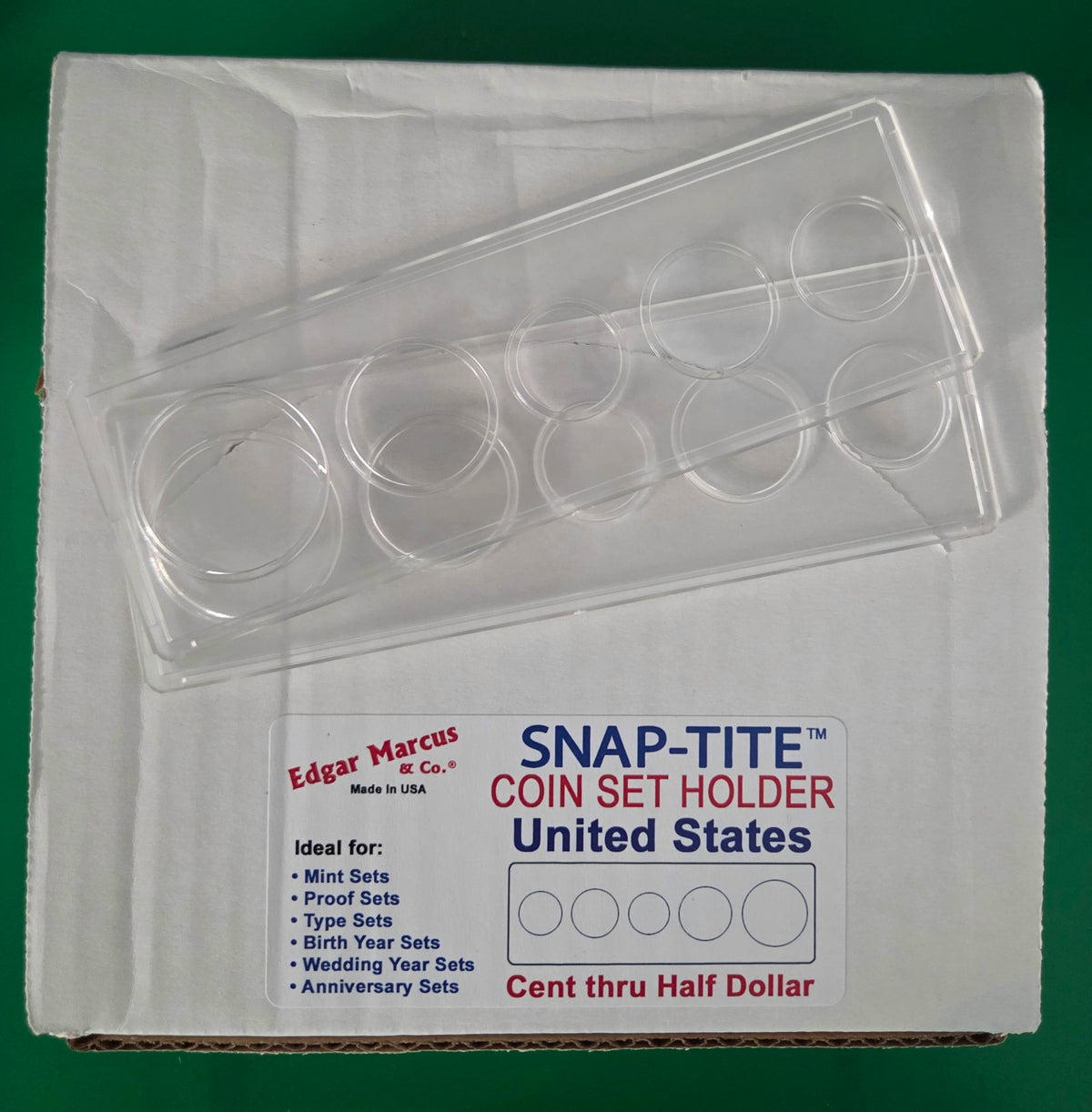 SNAP-TITE CENT TO HALF DOLLAR PLASTIC CASE  25 PER BOX