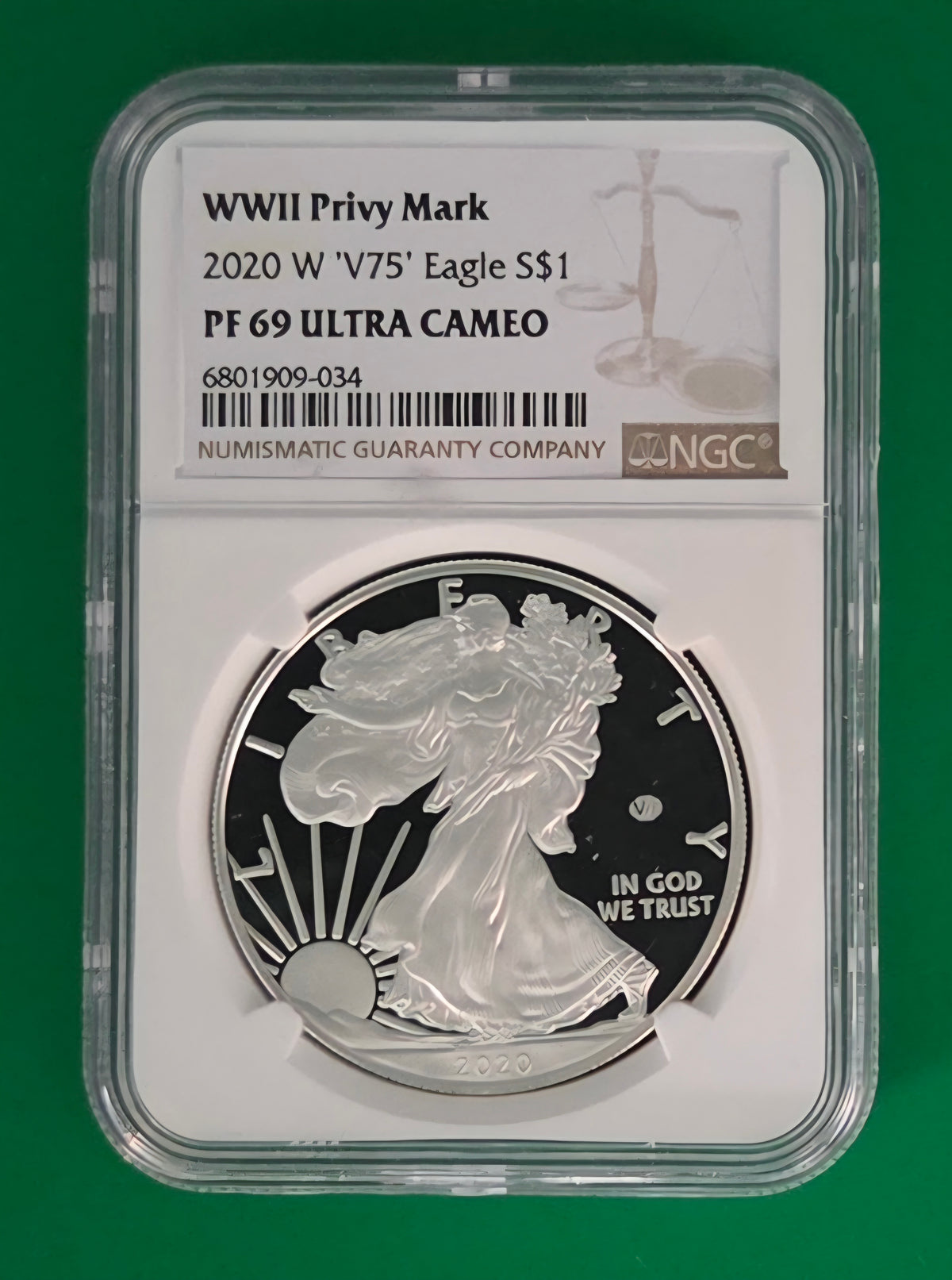 2020 W ASE WWII PRIVY  "V75" PF 69UC