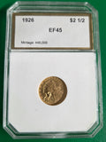 1926 $2.50 INDIAN GOLD PCI  EF-45