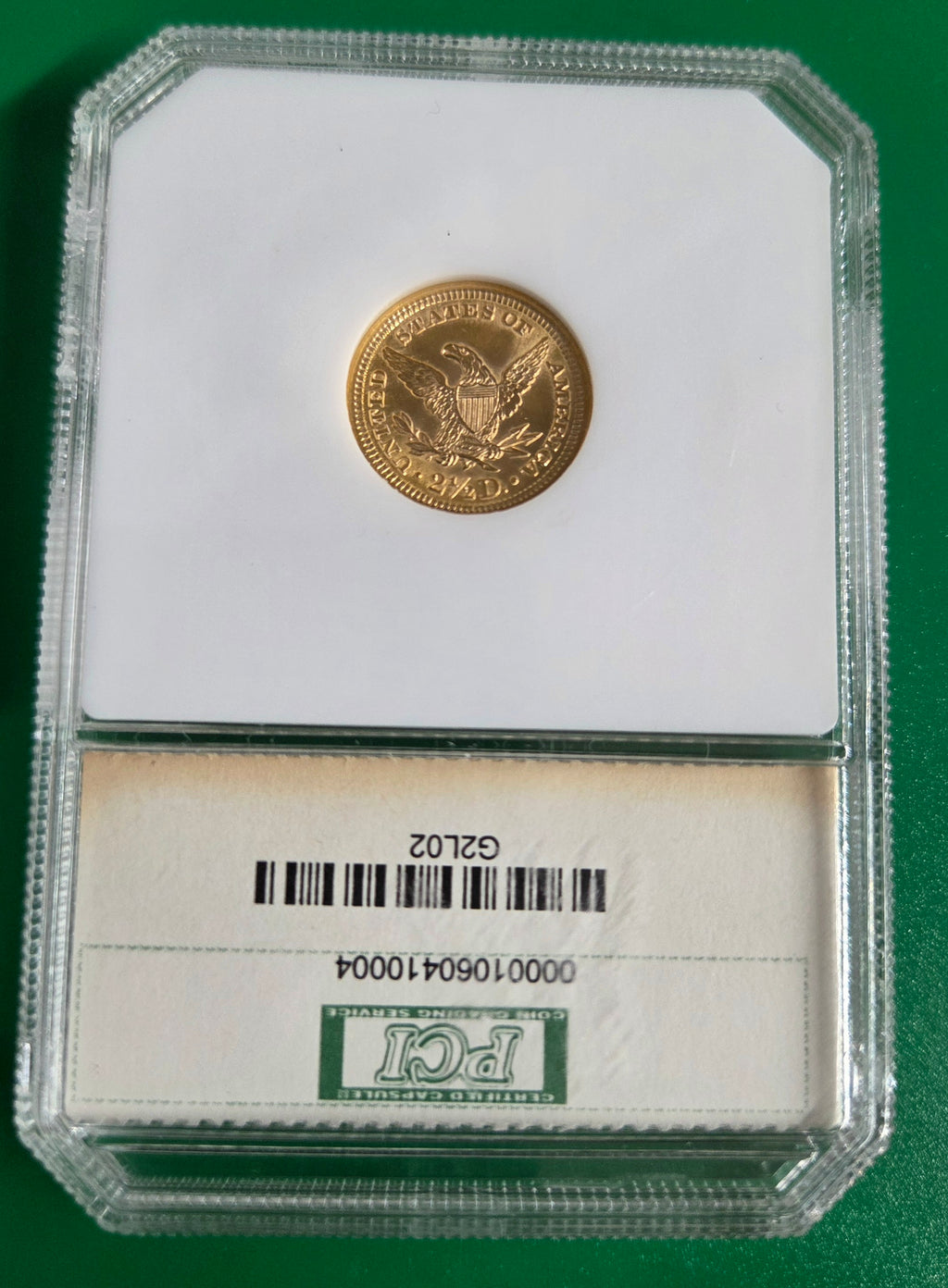 1902 $2.50 GOLD LIBERTY PCI  AU58