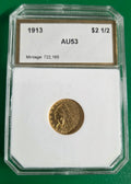 1913 2 1/2 GOLD INDIAN PCI AU53