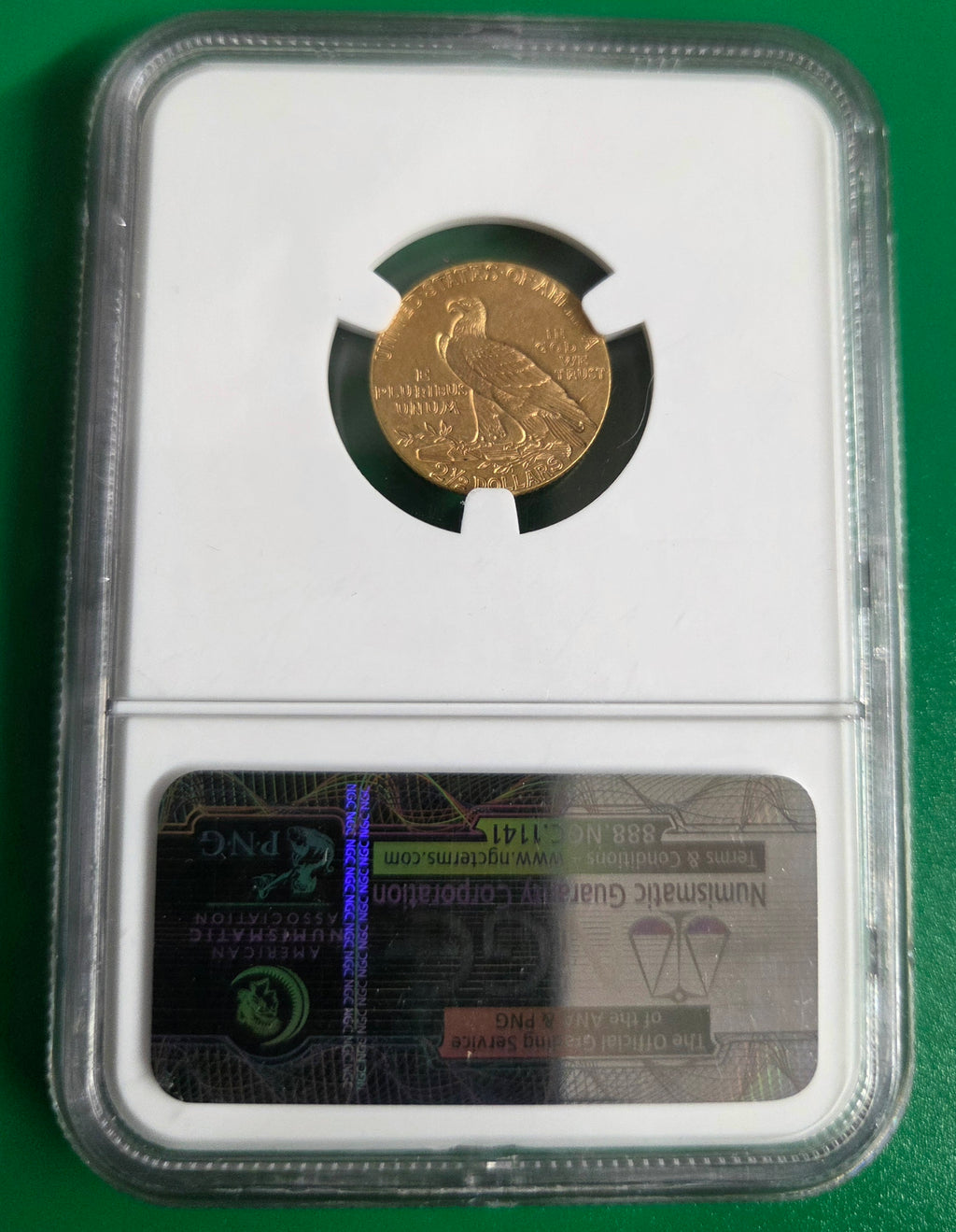 1929 2 1/2 GOLD INDIAN NGC MS 62