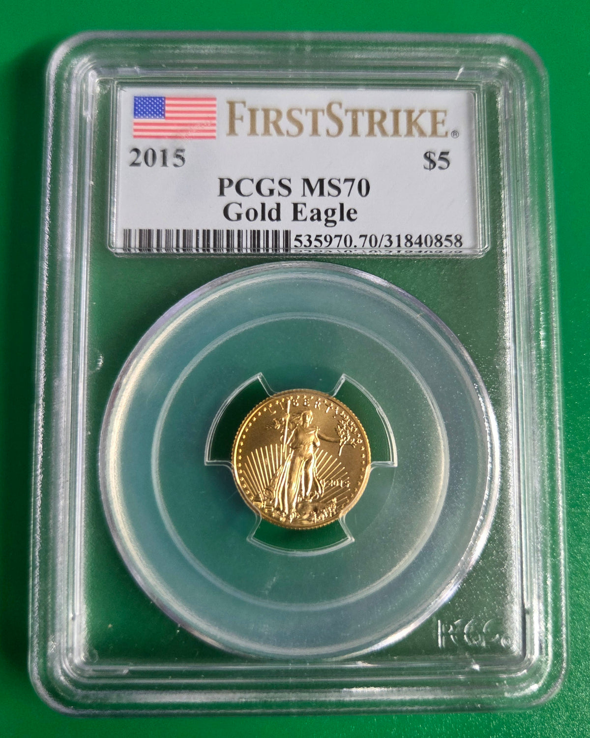 2015 GOLD EAGLE 5 PCGS MS 70
