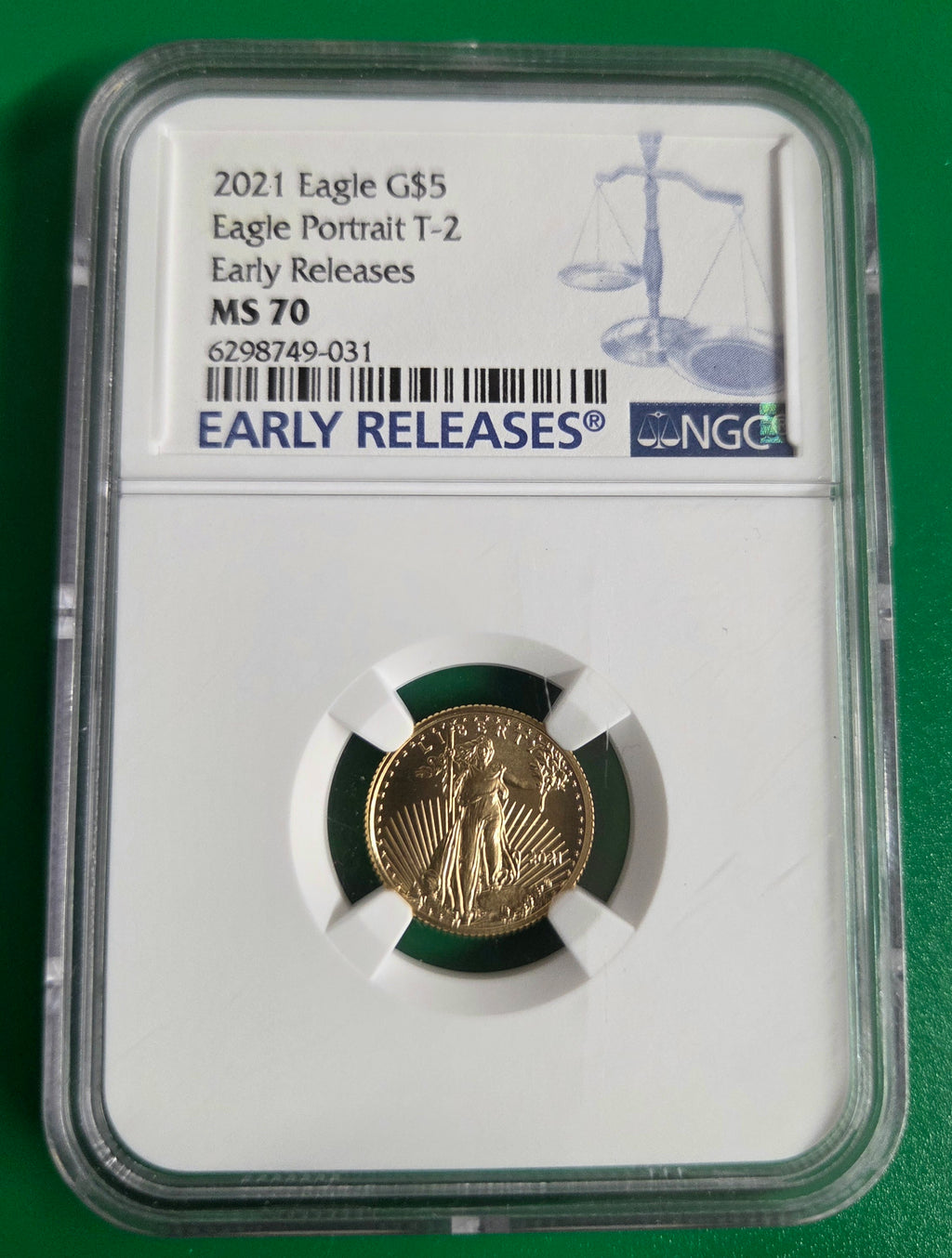 2021 GOLD EAGLE 1/10 NGC MS 70