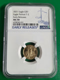 2021 GOLD EAGLE 1/10 NGC MS 70