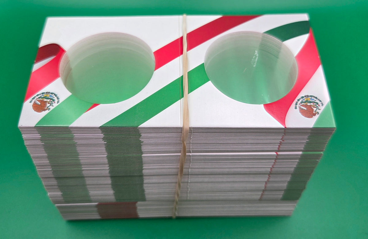 2.5x2.5 Paper Coin Holders for ASE/Large Dollar - Mexican Flag