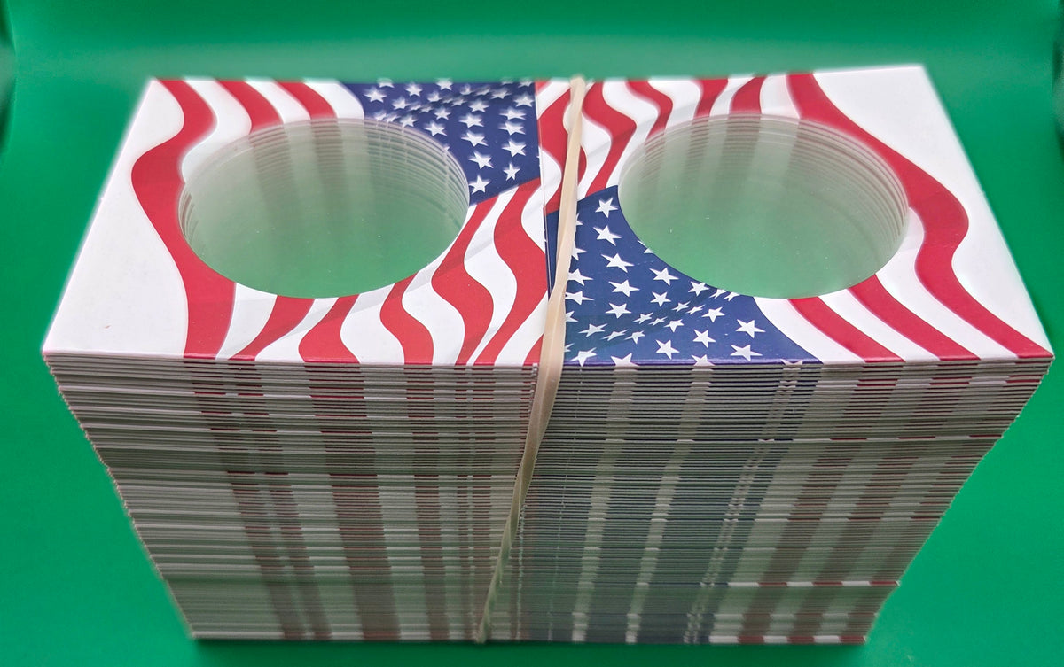 2.5x2.5 Paper Coin Holders for ASE/Large Dollar - American Flag